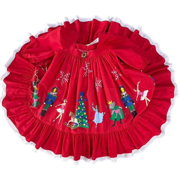 Eleanor Rose Girls SZ 8 Nutcracker Holiday Red Dress Festive Full Circle Skirt - Picture 1 of 12